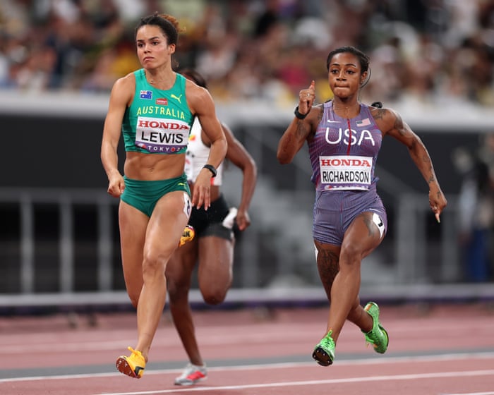 Torrie Lewis breaks own 100m national record in bright start to world championships