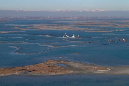 Aerial view of Venice lagoon