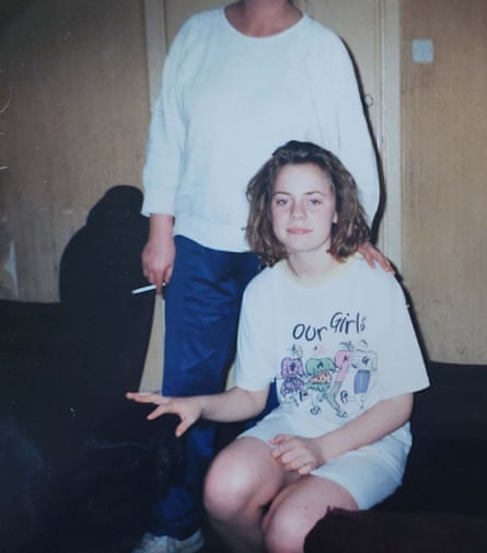 O’Sullivan aged 13, with her mother.