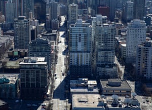 Empty streets downtown in Seattle