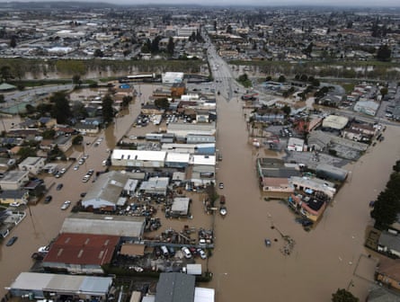 Pajaro, California, was submerged by floodwaters on 12 March 2023.