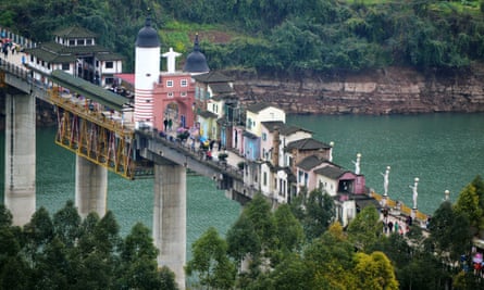 A town built on a 400-metre-long bridge in Chongqing