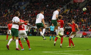 Shane Duffy’s header is straight at Yann Sommer.