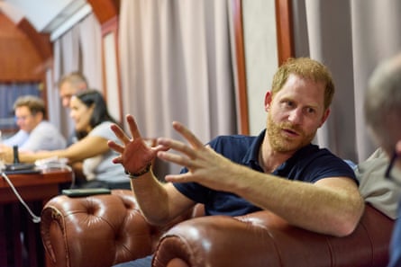 Prince Harry on the train from Poland to Kyiv.