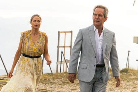 Niamh Algar and Tom Hollander in The Iris Affair.