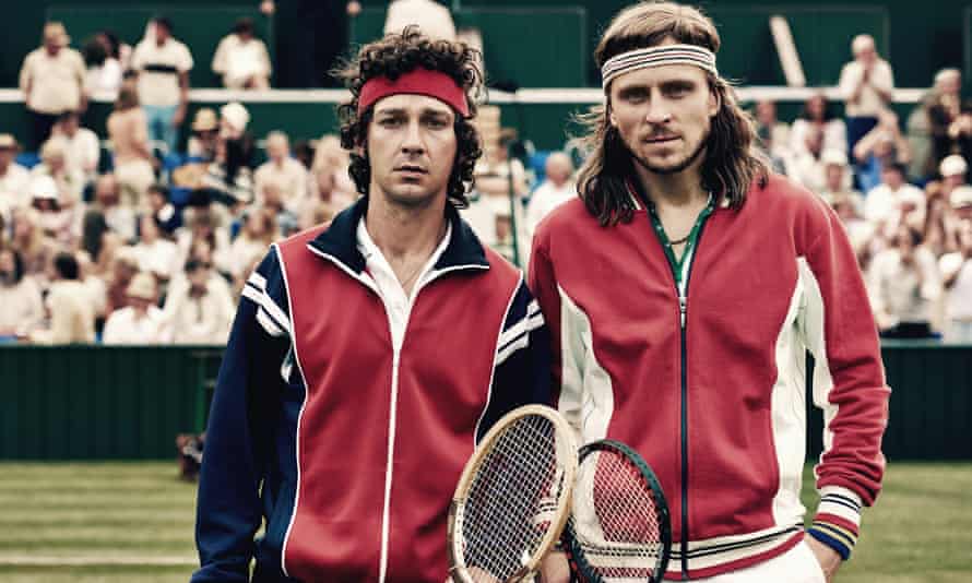 Shia LaBeouf and Sverrir Gudnason in Borg vs McEnroe.