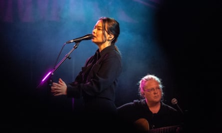 Mitski performing in London in October 2023.