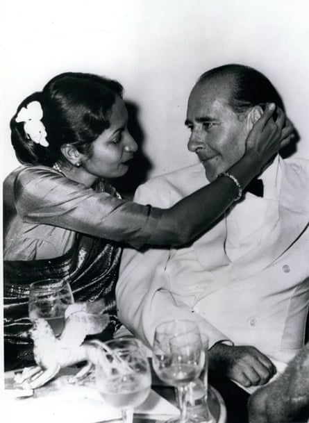 Roberto Rossellini with Sonali Dasgupta at the Venice film festival.