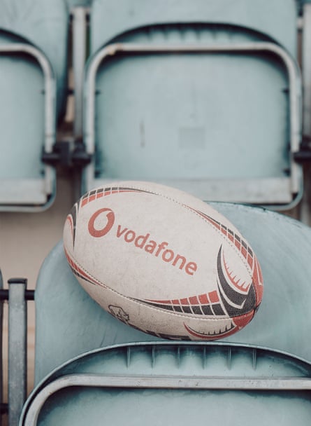 Rugby ball on a stadium seat