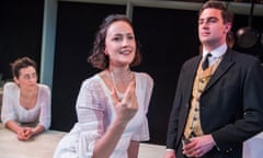 Charlotte Hamblin, centre, as Miss Julie, with Izabella Urbanowicz as Kristin and James Sheldon as Jean