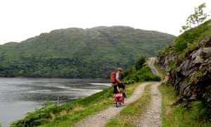 The writer starting his journey on Loch Etive, Looking over Loch Etive from Glen Noe, Scotland.
