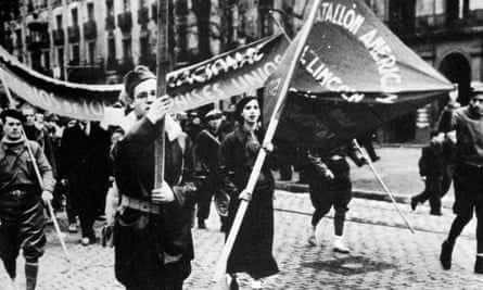 The American Lincoln battalion of the International Brigades during the Spanish Civil War 1937.
