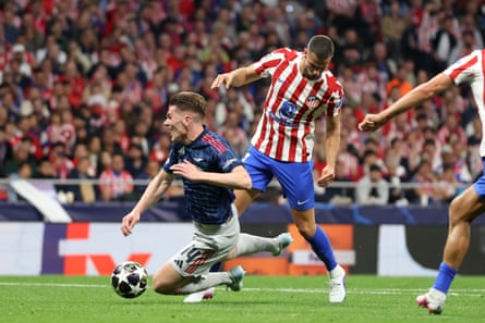 Dávid Hancko brings down Victor Gyökeres to give away a penalty just before half-time..