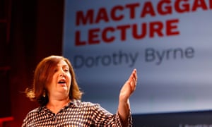Dorothy Byrne delivers the James MacTaggart Memorial Lecture at the Edinburgh Television Festival on 21 August. ‘Her fiercest ire was reserved for the party leaders she called “cowards”.’