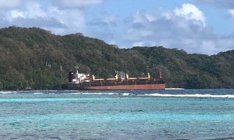 A bulk carrier is spilling oil near a Solomon Islands world heritage area.