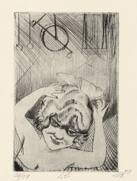 Lili, Queen of the Air, by Otto Dix. The 1922 sketch is part of the artist’s Circus portfolio.