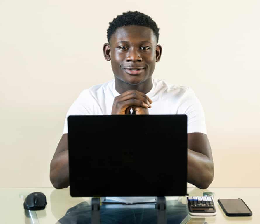 Poku Banks, a student who posts finance videos on TikTok.