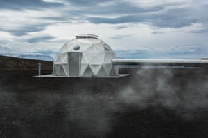 Um poço na usina geotérmica de Hellisheiði