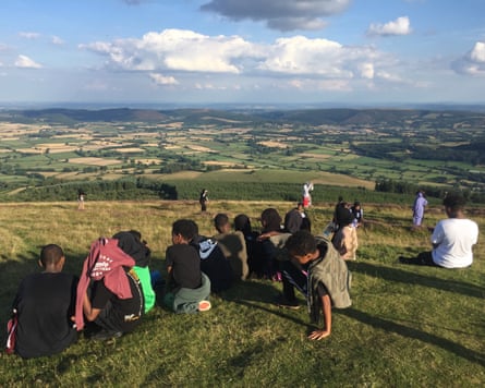 Somali children on holiday at Hamish Wilson’s farm in mid Wales.