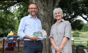 Greens leader Adam Bandt and Ryan candidate Elizabeth Watson-Brown
