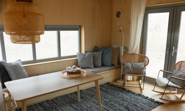 beach cabin wood interior