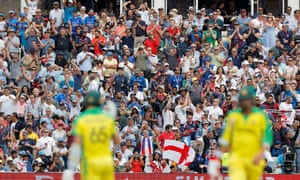 England fans celebrate that Australia wins 223 points.