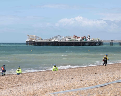 Emergency workers on Brighton beach