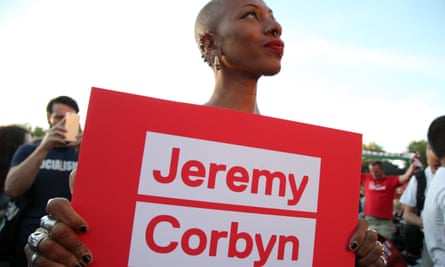 A BAME rally in Highbury Fields, London, in support of Jeremy Corbyn’s re-election campaign.