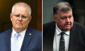 An Australia Institute survey found 76% of Australians want the prime minister Scott Morrison (left) to ‘clearly and publicly criticise’ the Liberal MP Craig Kelly (right) for posting misinformation about the Covid pandemic on social media. 