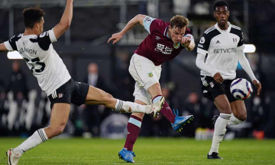 Chris Wood fires in Burnley’s second.