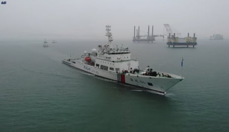 Chinese coastguard vessels patrol in the central and northern waters of the Taiwan Strait after President Tsai Ing-wen met US House speaker Kevin McCarthy