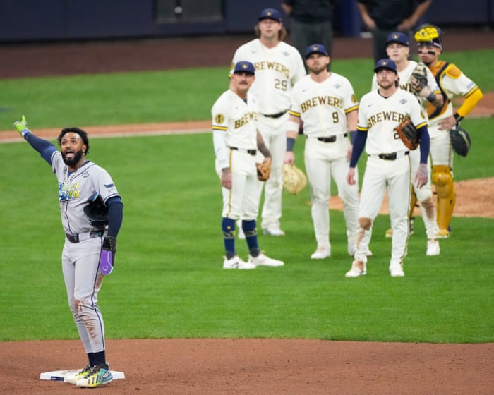 Brewers survive chaotic ninth-inning replay drama to beat Rays in World Series opener
