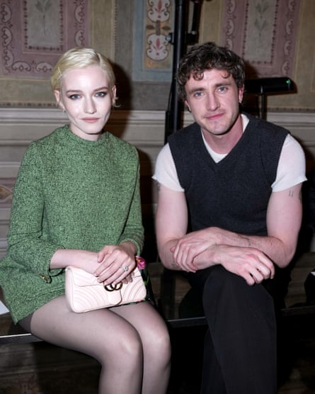 Julia Garner and Paul Mescal pose for the camera in Florence.