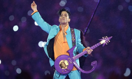 Prince performs during the halftime show at the Super Bowl XLI.