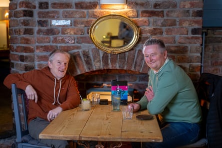 Two men at a restaurant table
