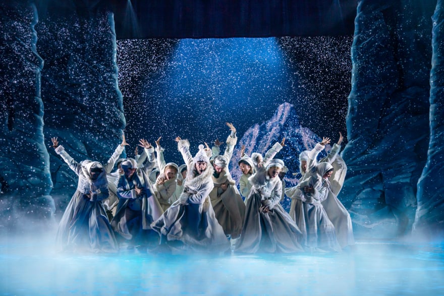 The chilly by no means bothered them anyway: how Frozen made musical magic | Theatre 14 The cast perform in a whiteout.