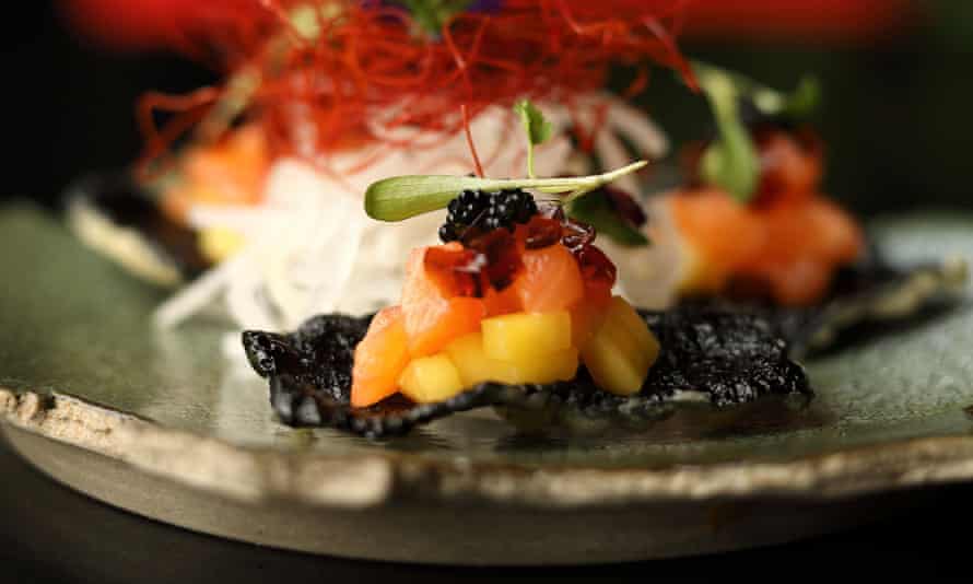 Japanese salmon tacos at Yoku.