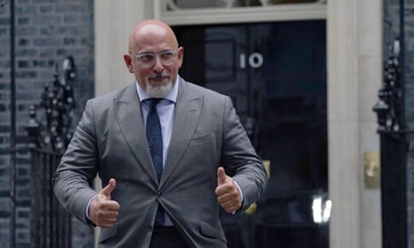 Nadhim Zahawi leaving 10 Downing Street after being named as the new education secretary.