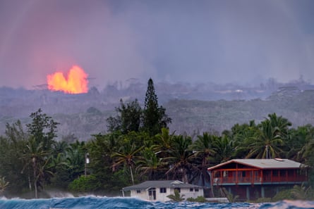 The eruption seen from the Kapoho coast in Pahoa, Hawaii.