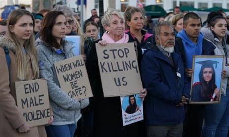 A vigil for Sabina Nessa in Eastbourne, East Sussex, in October.