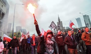 A ’Poles against migrants’ rally in Warsaw.