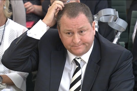 Mike Ashley, founder of sports clothing retailer Sports Direct giving evidence today.