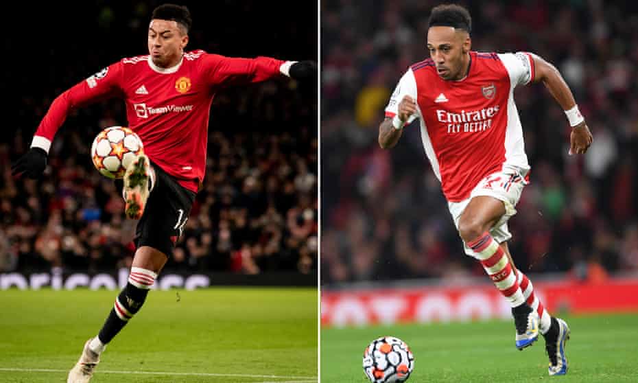 Jesse Lingard (left) has six months left on his Manchester United contract and Pierre-Emerick Aubameyang has been offered a route out of Arsenal.
