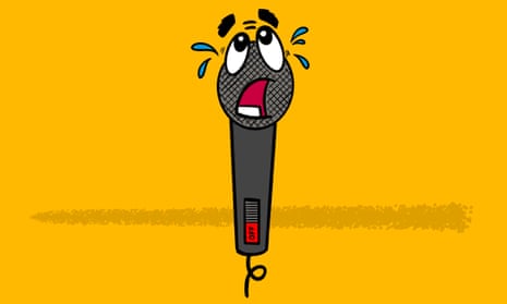 Illustration of scared microphone