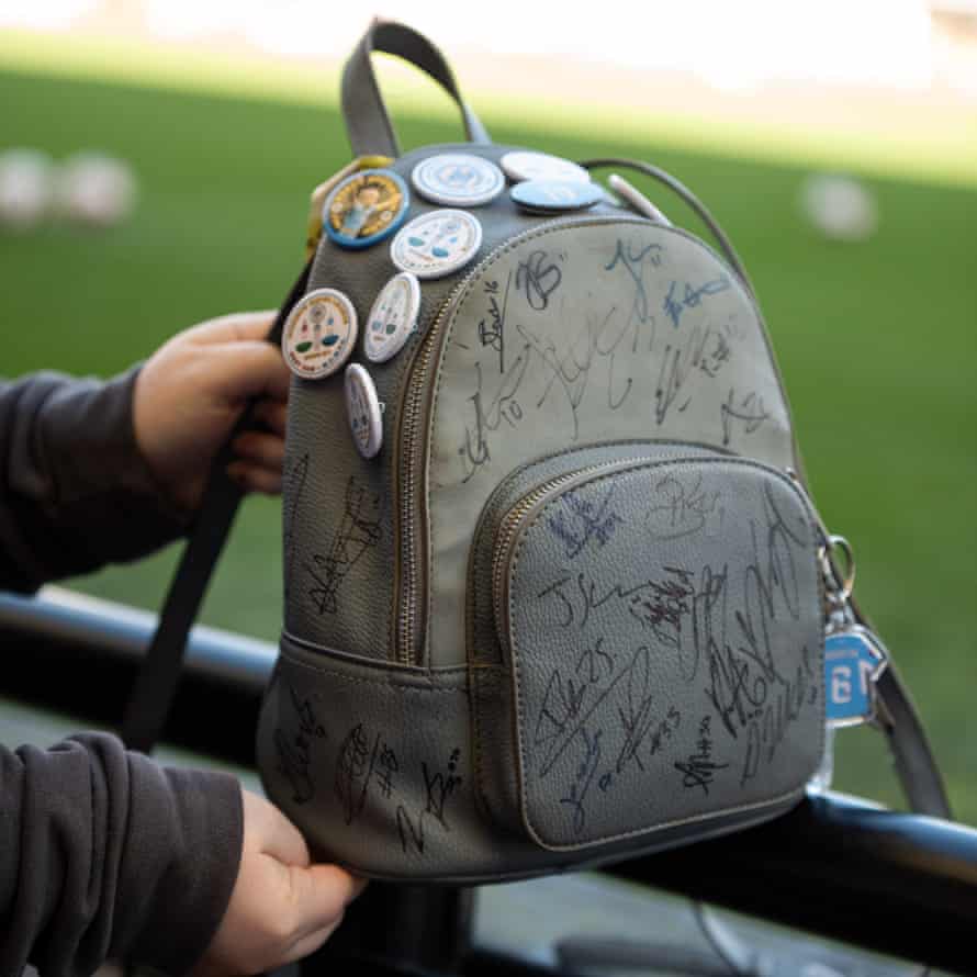 Bag signed by a Manchester City fan.