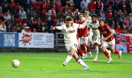 Harrison Burrows fires Sheffield United ahead from the penalty spot.