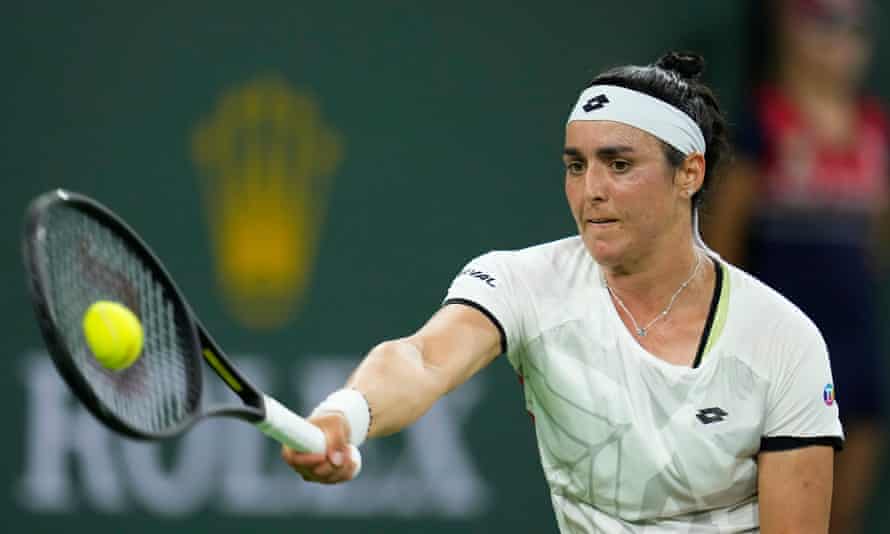 Ons Jabeur, shown during her Spanish Open match against Paula Badosa, is the first Arab and north African tennis player to reach the top 10.
