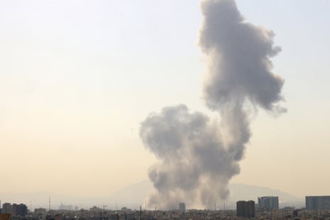 Smoke rises in central Tehran after Israel attackon 28 February 2026