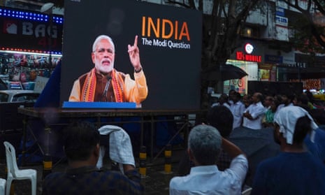 People watching the BBC documentary 'India: the Modi Question'