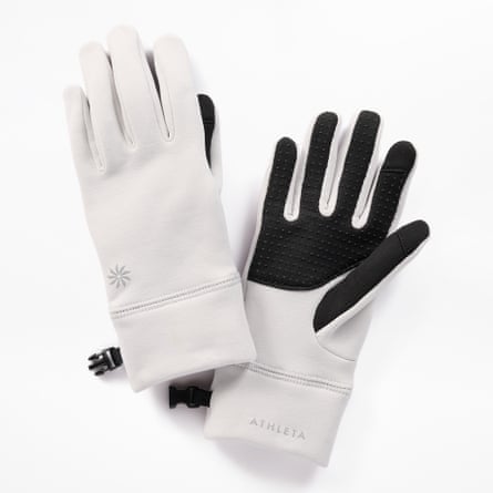 Athleta black and white softshell gloves